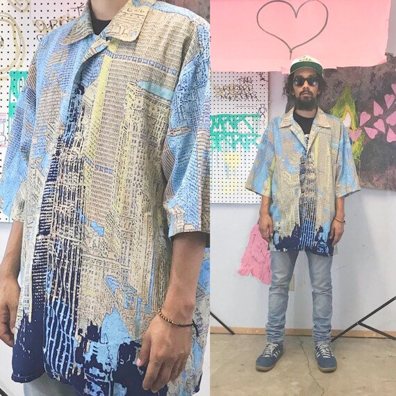 Vintage loud shirt paco all over print crazy print
