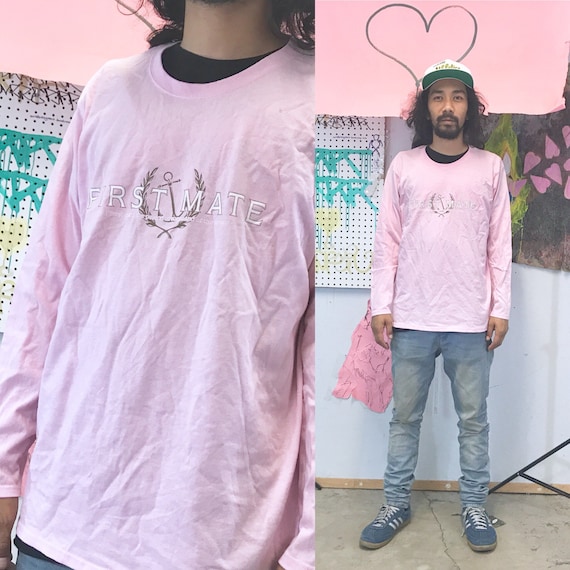 Vintage pink sweatshirt first mate 1990s size large xl cruise ship love boat