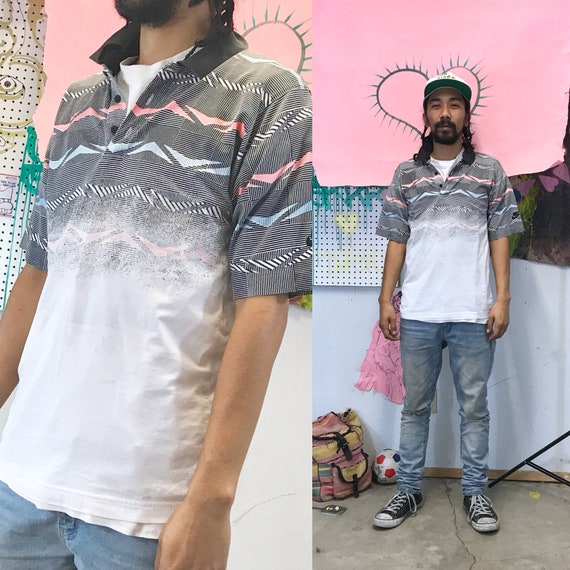 Vintage Nike White Polo Vapor Wave Small 1990s 1980s challenge court