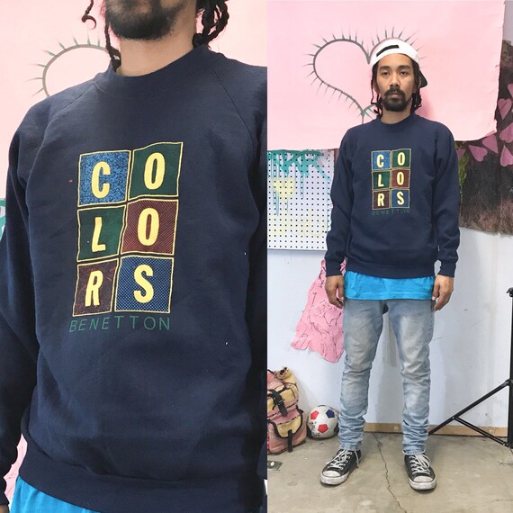 Vintage Crewneck Sweatshirt “Colors by Benetton” Size Large 1980s 1990s