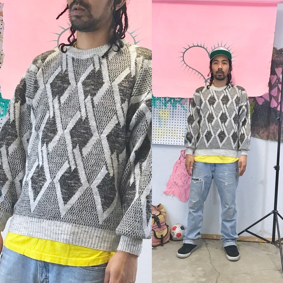 Vintage Acrylic Wool Sweater by Kennington 1990s 1980s