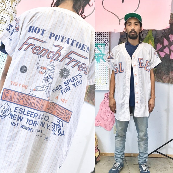 Vintage oversized jersey baseball nightie sleeper 1990s 1980s size xl esleep pop culture