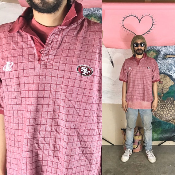 Vintage San Francisco 49ers Polo by Pro Line Red Large 1990s 1980s