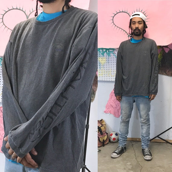 Vintage 3M Nautica Large Long Sleeve Shirt Gray 1990s 1980s