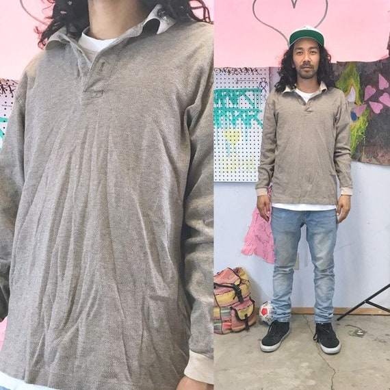 Vintage polo shirt long sleeve 1990s 1980s size medium