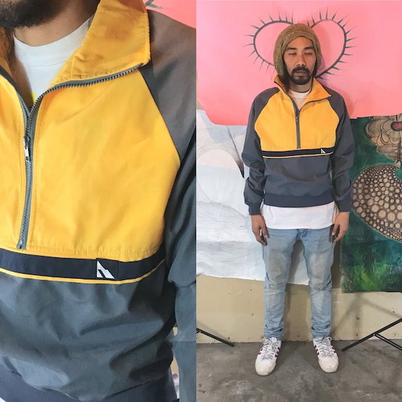 Vintage 1/4 Zip Jacket by Serac Small Gray 1990s 1980s