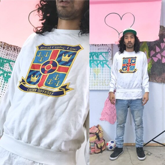 Vintage sweatshirt white carnival cruise 1980s 1990s size small