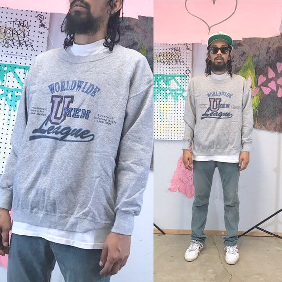 Vintage sweatshirt studio umen grey sweatshirt 1990s 1980s 90s 80s college sweater