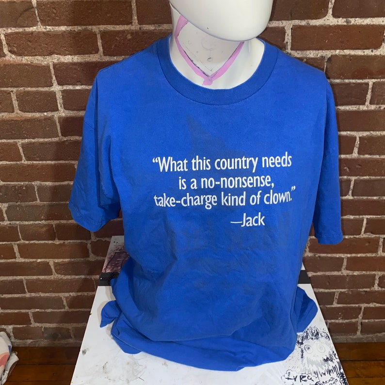 vintage jack in the box tshirt blue oversized 90s fast food