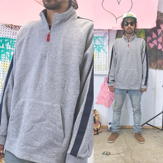 vintage grey fleece the gap sweatshirt 1990s 1980s size large 90s 80s