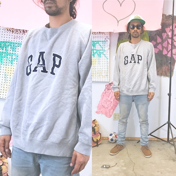 Vintage gap sweatshirt size xl 1990s 1980s grey polyester