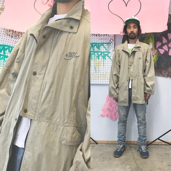 Vintage NIKE Air jacket windbreaker tan 1990s 1980s shell jacket size xl
