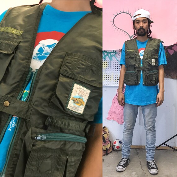 Vintage Ugo Vest Tactical Reversible Corduroy Medium 1990s 1980s