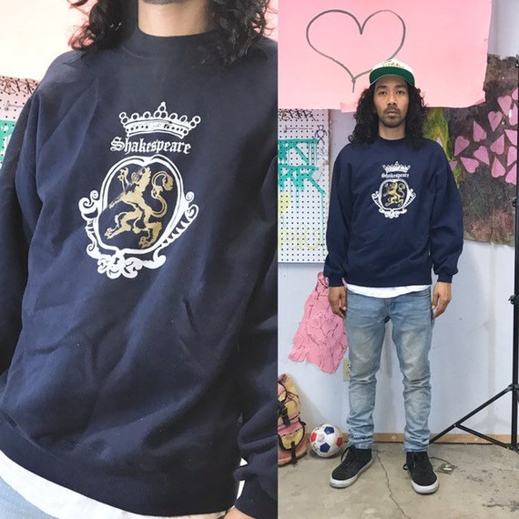 Vintage sweatshirt shakespeare blue size xl oversized 1990s 1980s
