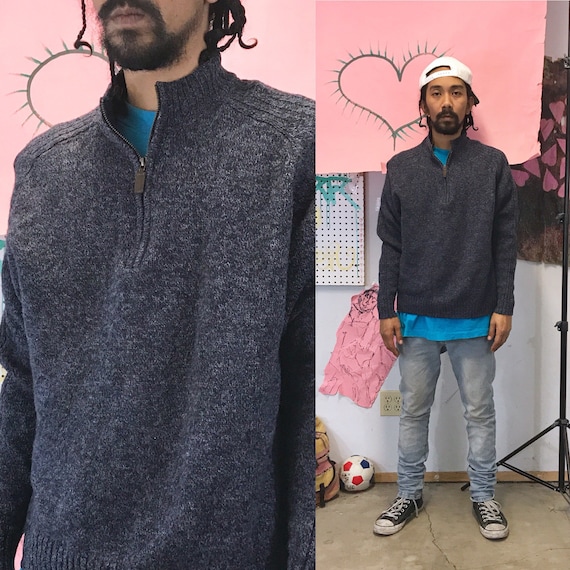 Vintage Pendleton Sweater Blue Wool 1990s 1980s