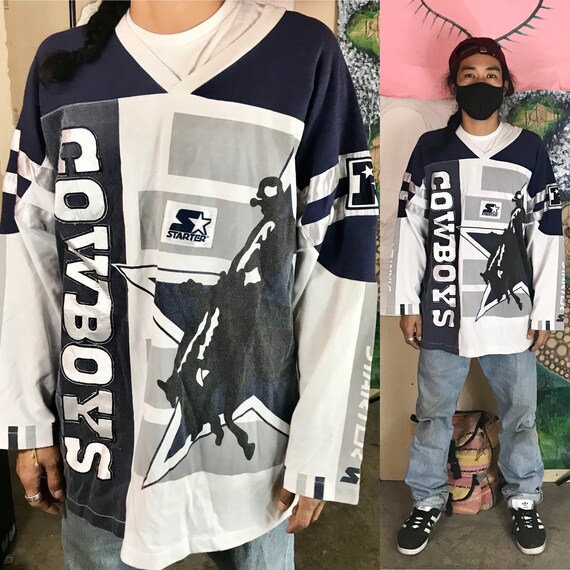 Vintage Dallas Cowboys Shirt By Starter Cotton Polyester Blue XL 1990s 1980s