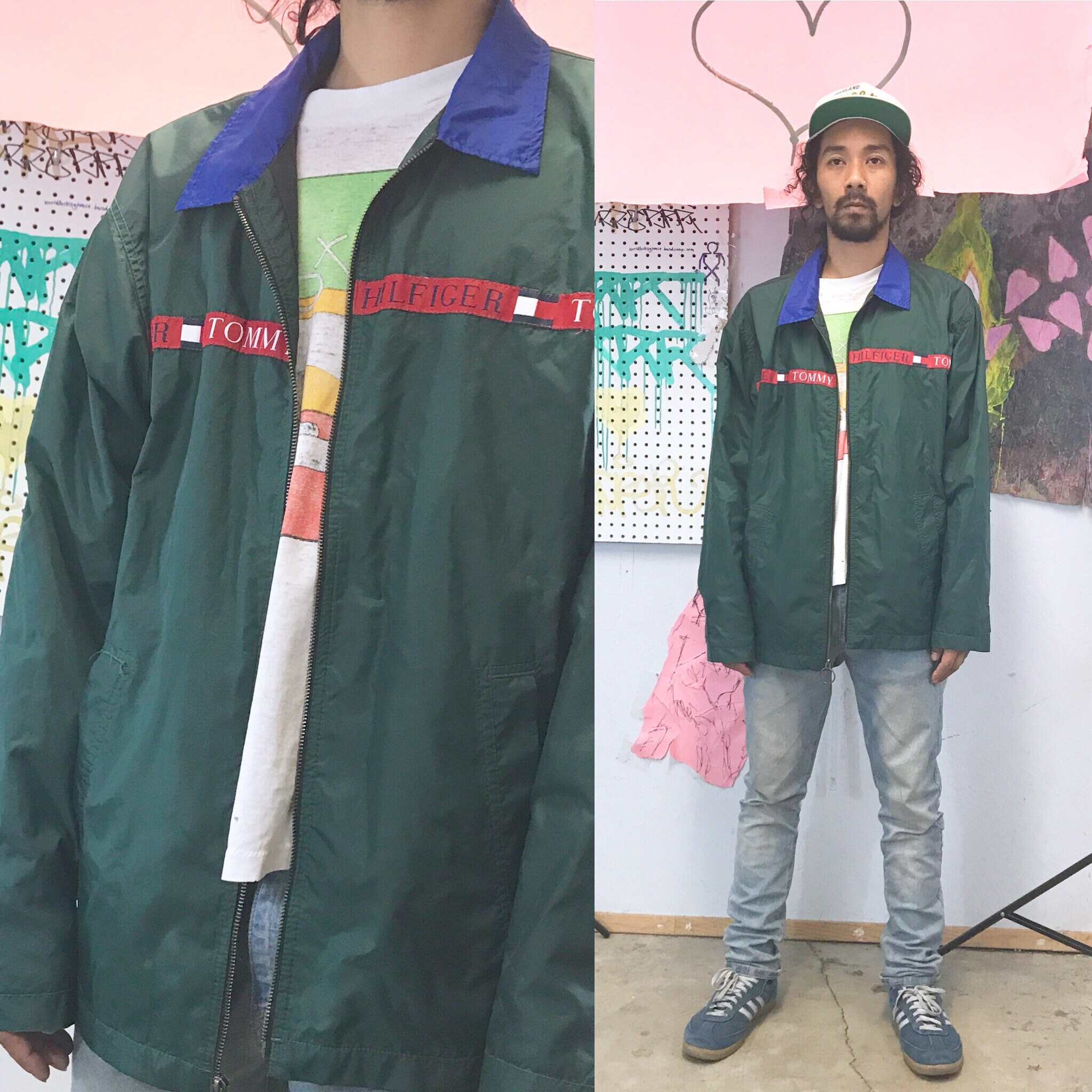 tommy hilfiger green windbreaker