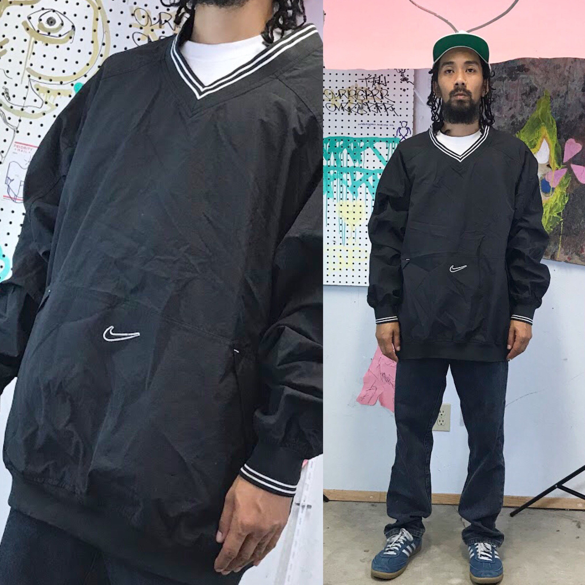 black nike pullover windbreaker