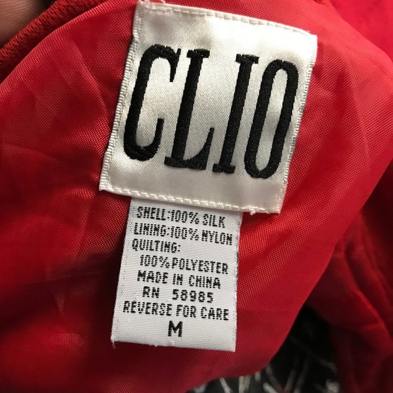 Vintage silk bomber jacket 1980's 1990's red bomb… - image 5