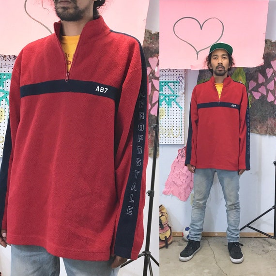 Vintage sweatshirt fleece red 1990s 90s aeropostale size large