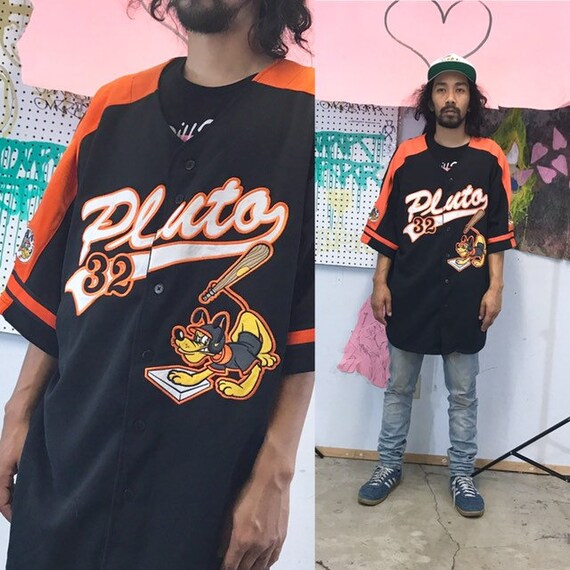 Vintage pluto baseball jersey disney oversized 1990s 1980s size xl