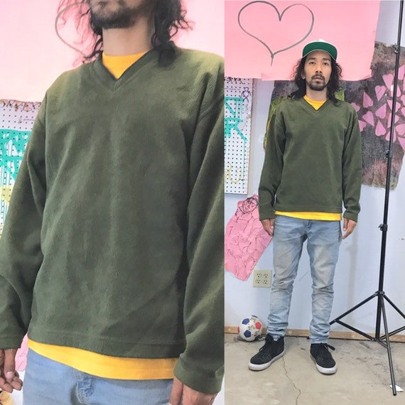 Vintage gap sweatshirt vneck 1990s 1980s green size medium