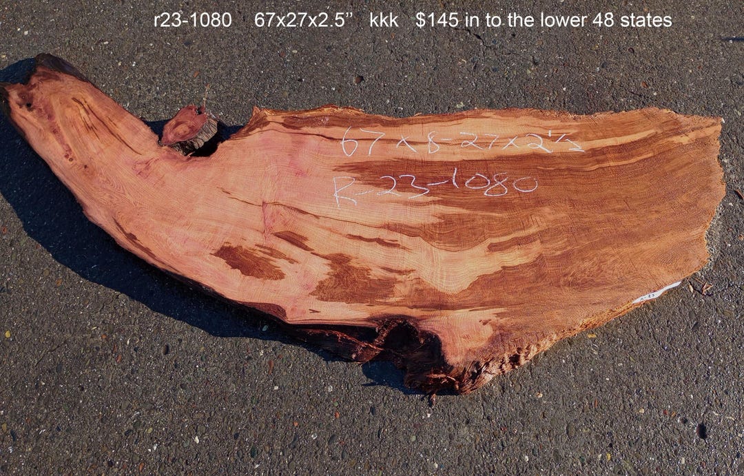 Goft R23 Live Edge Slab | Burl | Old Growth Redwood | Epoxy River Table | R23 ...