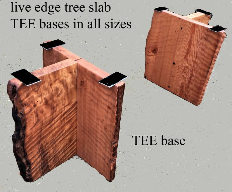 Live edge bases rustic table base burl bases teebase1 Etsy