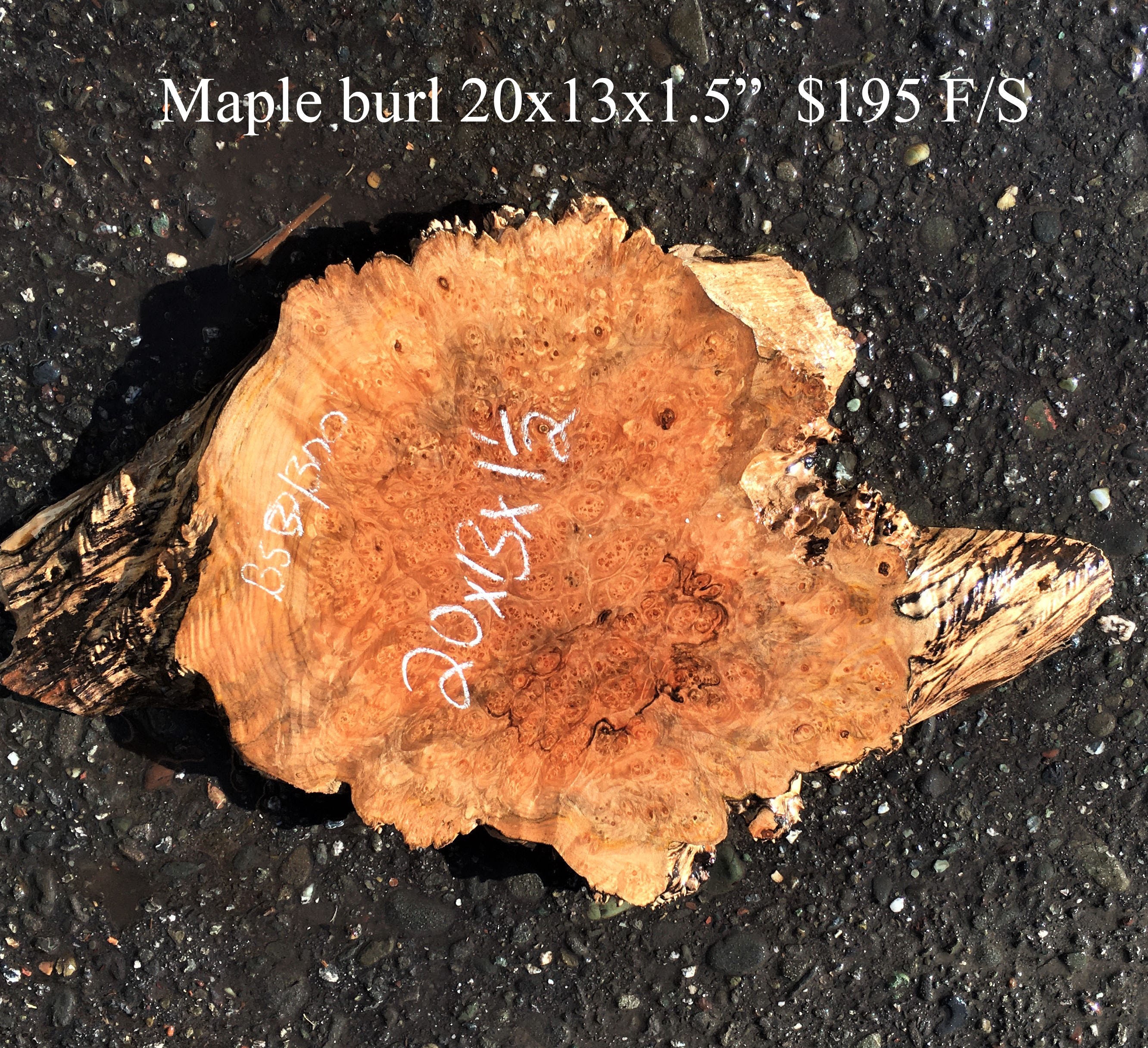 Losa de arce burl / mesa de borde vivo superior / maderas | Etsy