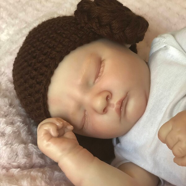 Princess leia hat // newborn 0-3 3-6 6-12 month toddler // star wars // baby girl halloween // made to order // newborn photo prop