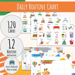 Kids Daily Routine Chart. Cut-out Activity Cards. Kids Activity Chart ...