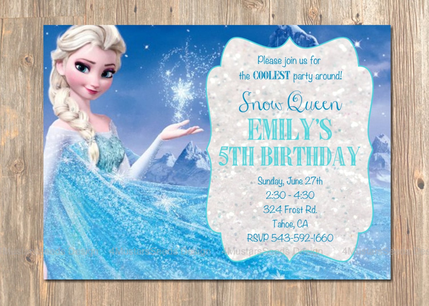 frozen birthday invitation elsa