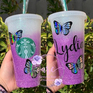 Butterfly Glitter Starbucks cup