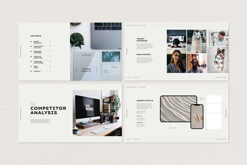Material Research Template Indesign Professional Research and Creative Direction Template | Canva + Adobe ...
