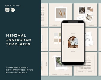 Minimal Instagram Post Templates  | Canva + Adobe Illustrator