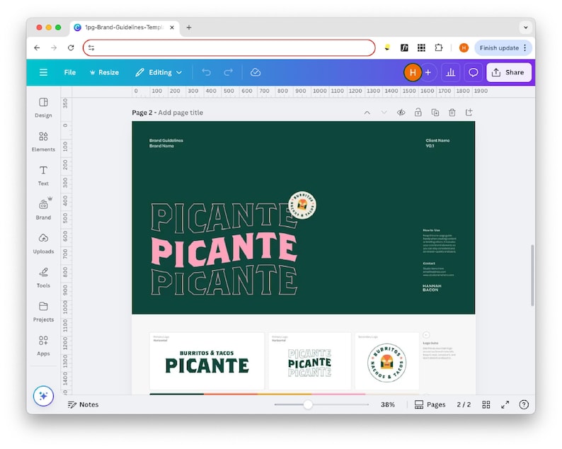 May include: A green background with the word "PICANTE" written in white and pink letters. The word is repeated three times, with each repetition getting smaller. Below the word "PICANTE" are three smaller images of the word "PICANTE" with a logo of a burrito and taco. The logo is in a circle with a yellow background and a red outline.