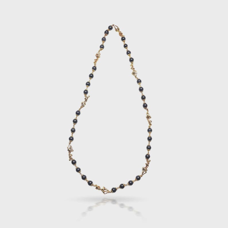 Vintage Graff 18kt Gold and Onyx Figural Necklace