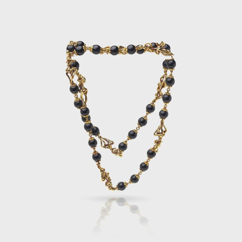 Vintage Graff 18kt Gold and Onyx Figural Necklace