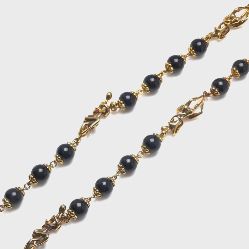 Vintage Graff 18kt Gold and Onyx Figural Necklace