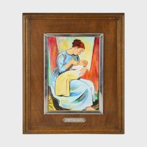 Hand Painted Enamel on Porcelain  Painting "La Crianza"  by Aurelio Arteta, (187