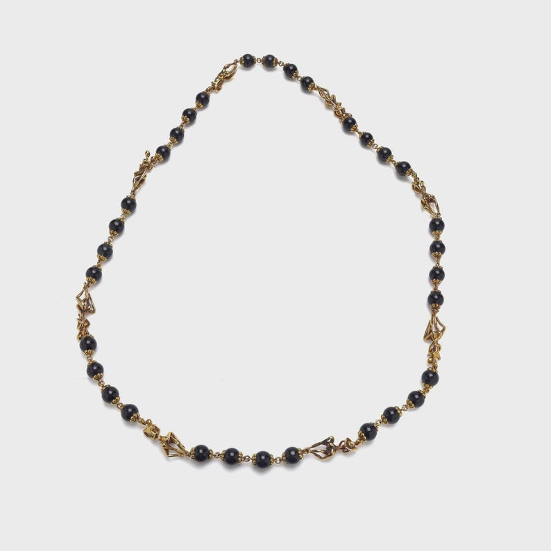 Vintage Graff 18kt Gold and Onyx Figural Necklace