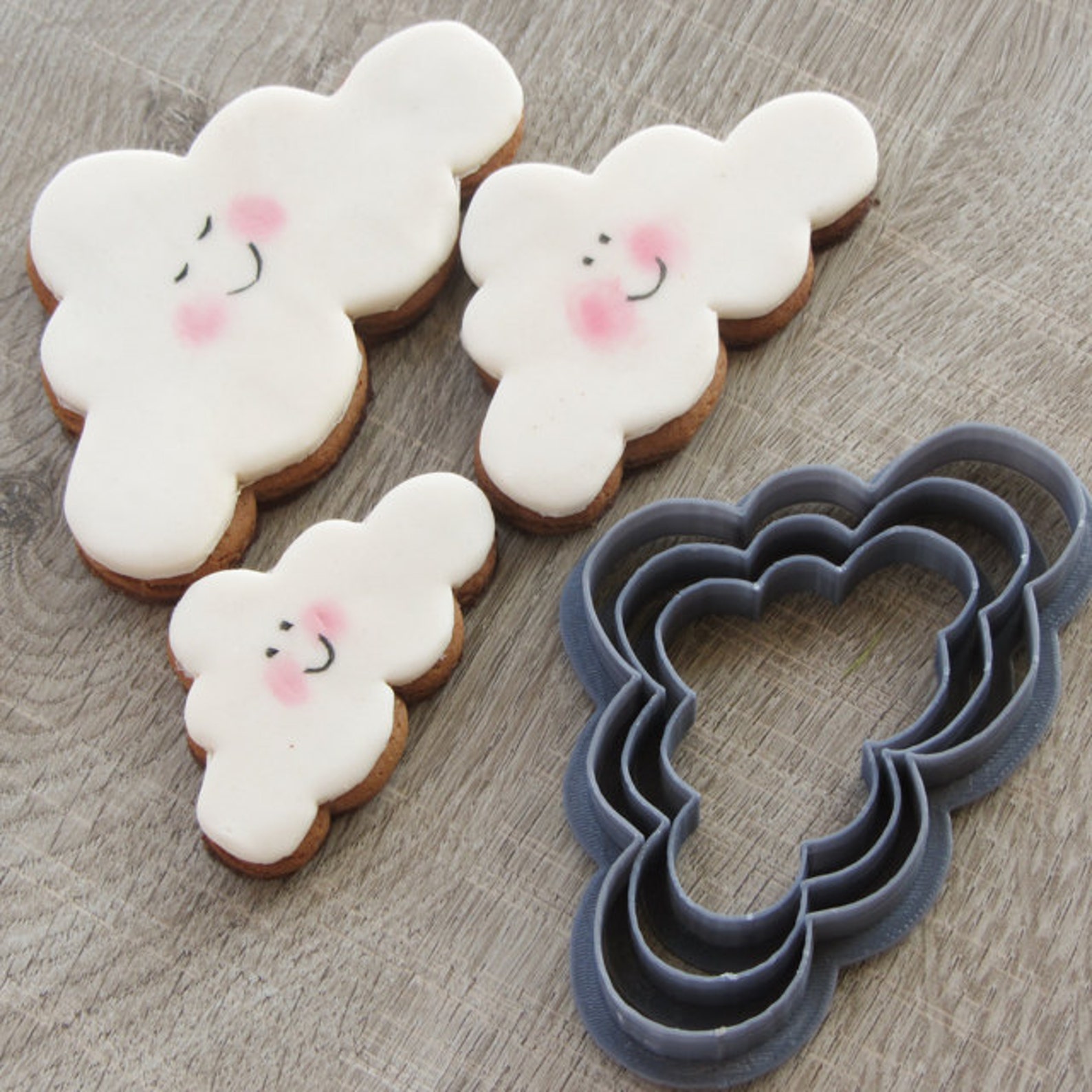 Clouds cookie cutter set 1 3 pcs Etsy
