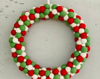 Large door wreath-Christmas wreath-Advent wreath-table wreath-felt ball wreath-wreath