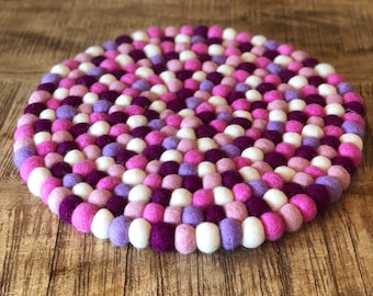 35 cm round wool felt "coaster pad - table pad - seat cushion - felt ball coaster - chair cushion - floor seat cushion"