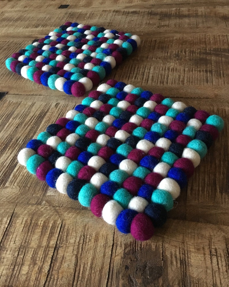 Felt Ball Coaster coasterpot Coasterfelt Ball Wool Felt Etsy