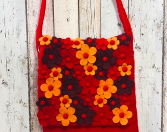 Tragetasche- Handtasche- Tasche mit Blumen- 3D