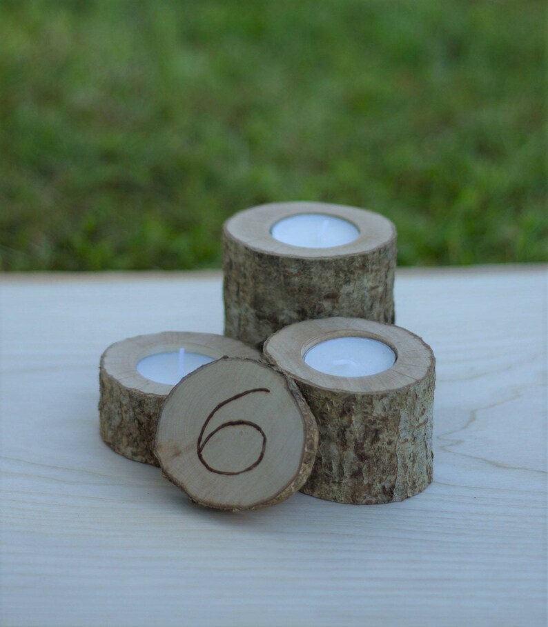 Set of 3 Rustic Tea light holders. Etsy