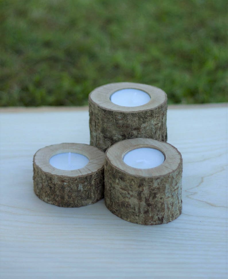 Set of 3 Rustic Tea light holders. Etsy