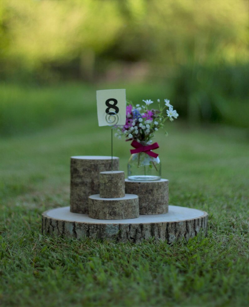 10 X Wood Slice Table Name Card Holder/table Number Holder Etsy