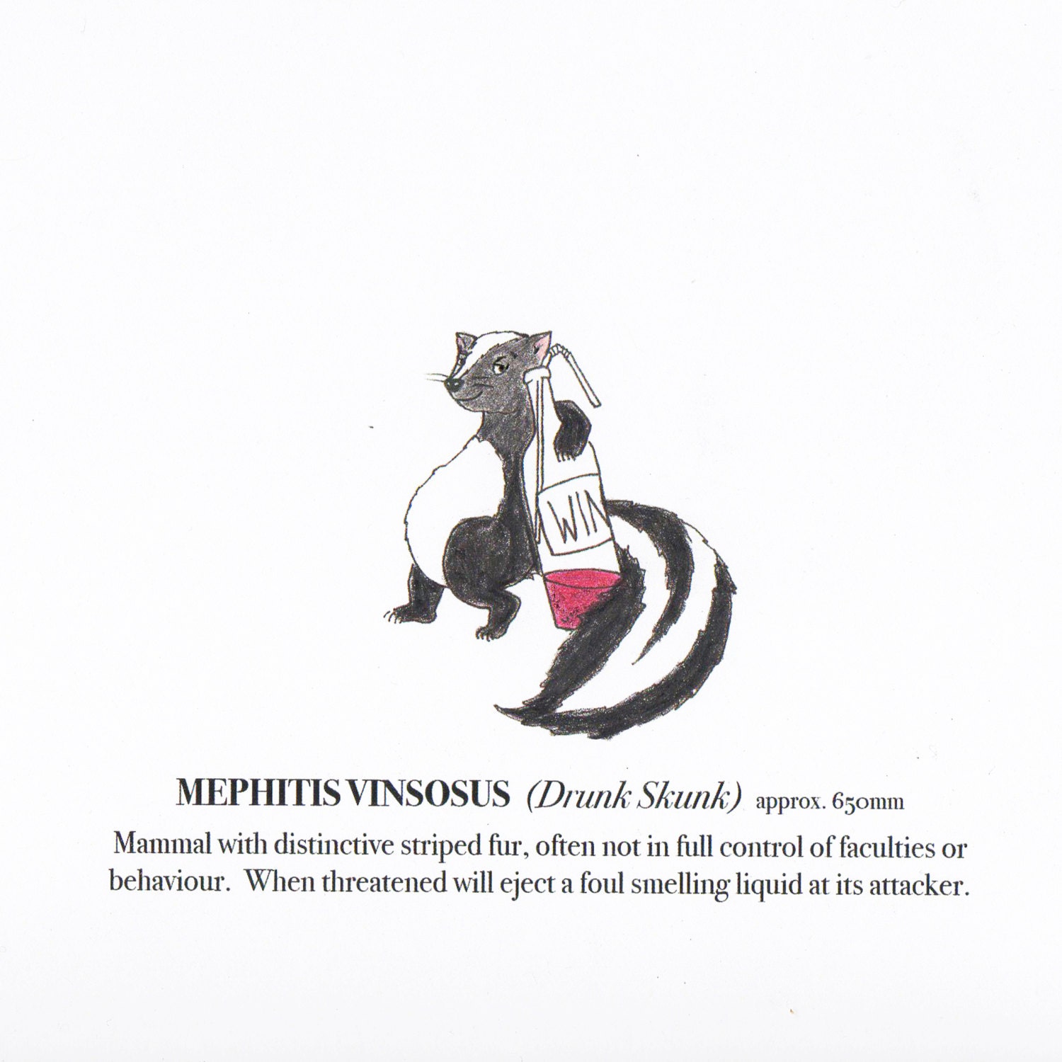 Drunk Skunk Card Etsy